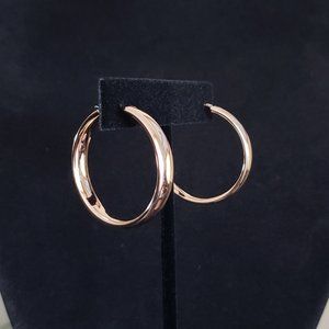 Sterling Silver Rose Gold-Plated High Polish 6mm Half Round Tube Earrings